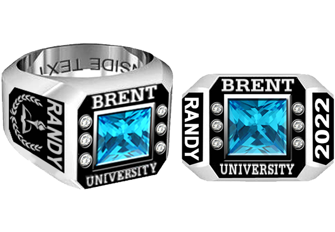 Men’s Signet Square with Princess Cut Center Stone