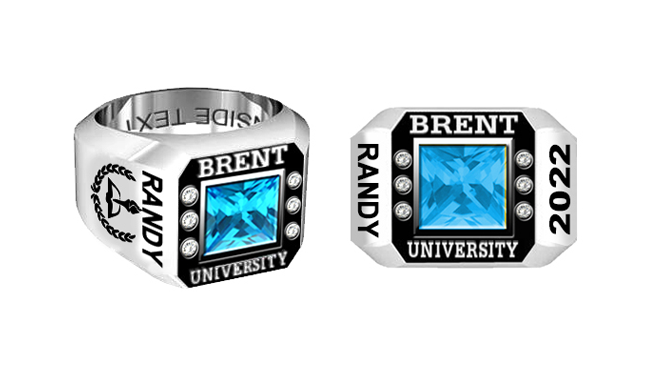 Children’s Signet Square with Princess Cut Center Stone